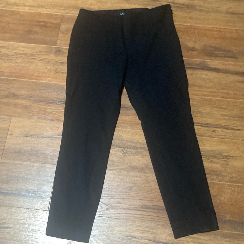 Ralph Lauren Black Dress Pants Straight-Leg Flat Front Size 10, EUC